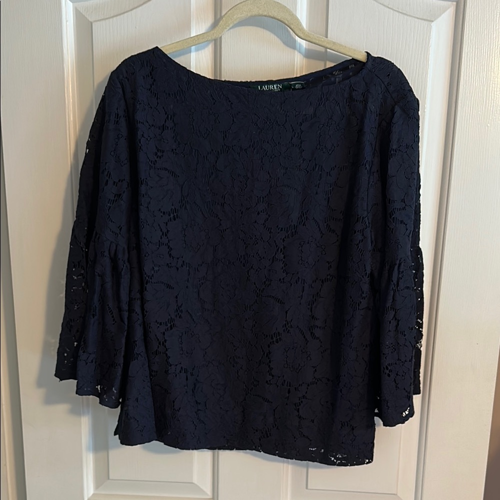 Ralph Lauren Navy Lace Women Top